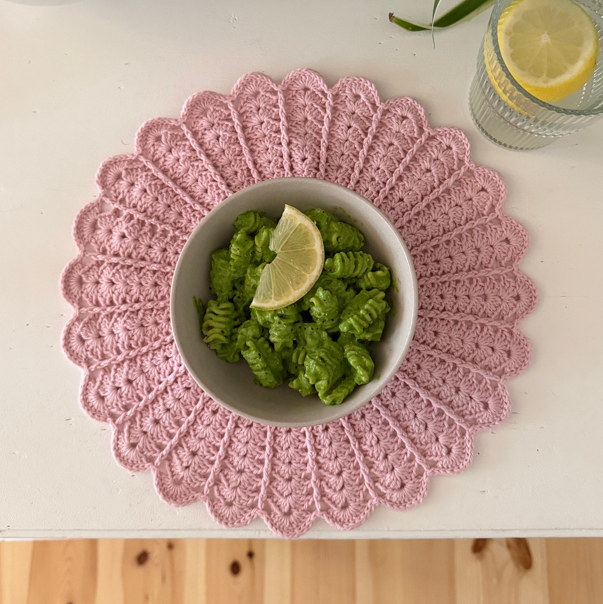 pink flower placemat for table decoration loopelle atelier 